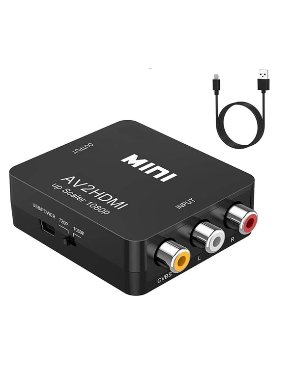 ABLEWE RCA to HDMI,AV to HDMI Converter, 1080P Mini RCA Composite CVBS Video Audio Converter Adapter Supporting PAL/NTSC for TV/PC/ PS3/ STB/Xbox