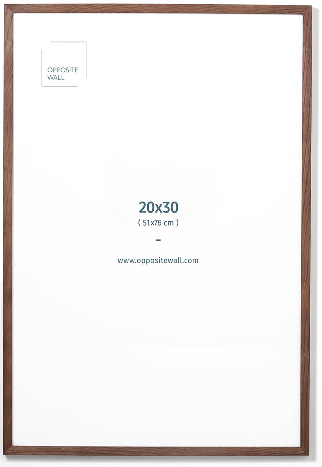 Opposite Wall - 20X30 in - Black Solid Oak Wood Picture Frame - Lightweight, Versatile & Shatterproof - Wall Hanging Pos