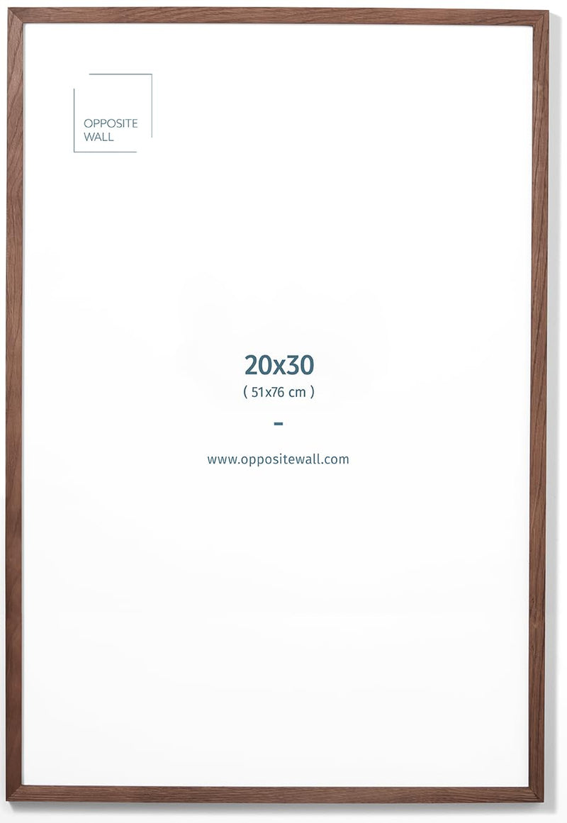 Opposite Wall - 20X30 in - Black Solid Oak Wood Picture Frame - Lightweight, Versatile & Shatterproof - Wall Hanging Poster or Photo Frame - Wall