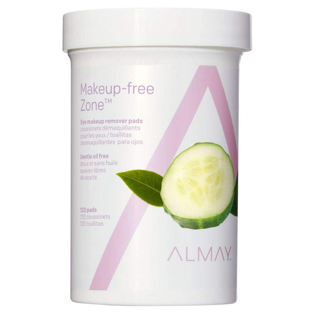 Almay Oil Free Gentle Eye Makeup Remover Pads, Hypoallergenic, Cruelty Free, -Fragrance Free, Ophthalmologist Tested, 12