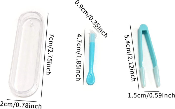 Blue Contact Applicator, Contact Lens Remover Tool, Contact Lens Applicator Tool, Inserter/Remover+Tweezer with Soft Tip, for Contact Lens Cases
