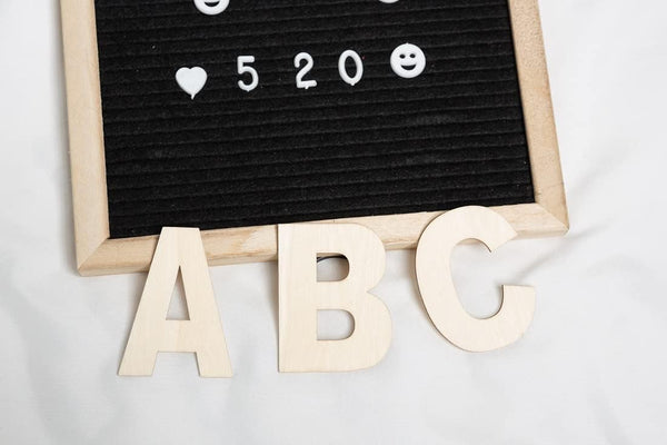FROSTDONKEY 162 Pieces 2 Inch Unfinished Wooden Craft Letters with Storage Tray, 2 in Small Wooden Alphabet Letters for Crafts, Wall Decor, DIY,