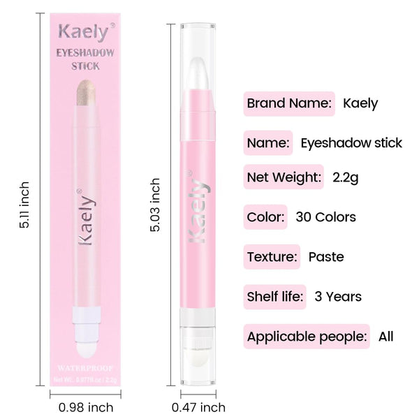 Kaely 2In1 Cream Eye Shadow Brightener Sticks, Pearl White Eyeliner Pencil Shimmer, Eyeshadow Applicator Stick Waterproof Pigmented, Eye Shadow
