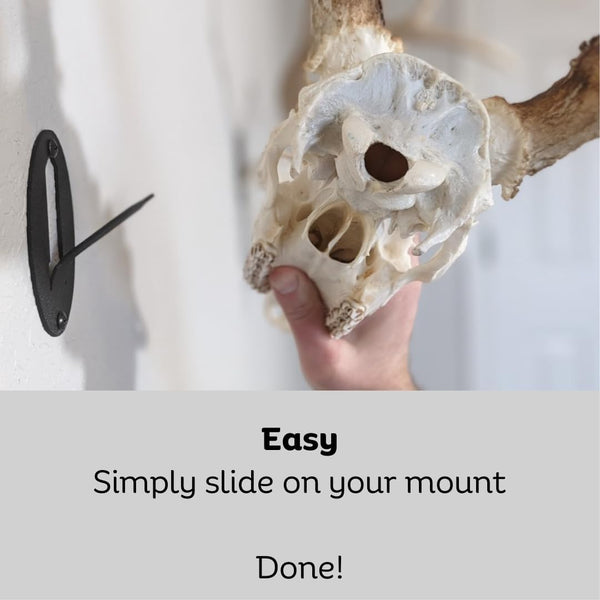 Easy European Mount Skull Hanger - Made in the USA with American Steel - Whitetail Deer Skull Hook Mounting System - Euro Mount Kit - Quick