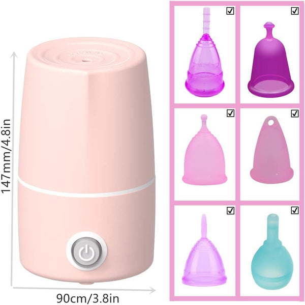 Menstrual Cup Sterilizer Period Cup Steamer Cleaner Machine High Temperature Wash Your Cup 99.9% Dirty 8 Minutes - Feminine Hygiene - Leak-Free