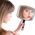 Forpro Professional Collection Premium Hand Mirror with Handle, 6.3" W X 9.6" L, Multi-Purpose Handheld Mirror with Distortion-Free Reflection, Black