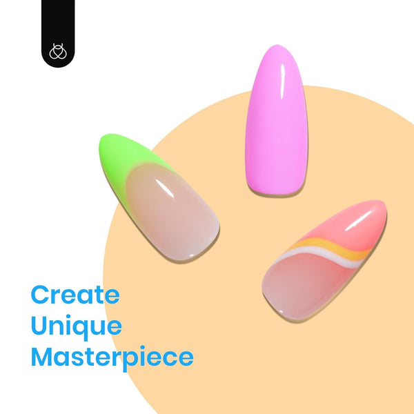 Beetles Neon Gel Nail Polish Set, Bright Rainbow Collection 6 Colors Hot Pink Blue Yellow Green Soak off UV LED Neon Gel Nail Polish Kit Gift for