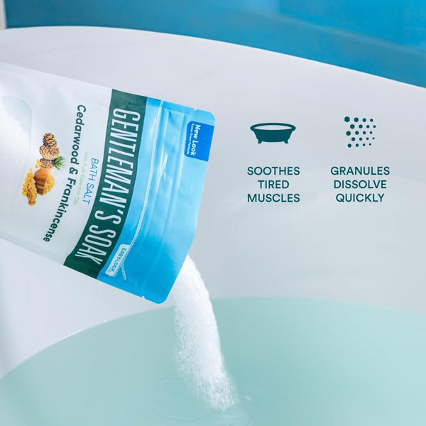 Gentleman'S Bath Salt 32 Ounces Epsom Salt with Natural Cedarwood, Frankincense, Eucalyptus and Peppermint Essential Oils plus Vitamin C in BPA