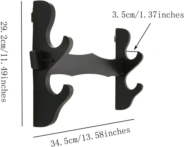 2 Tier Sword Holder Wall Mount Samurai Sword Rack Katana Wakizashi Display Stand Decorative Sword Hanger
