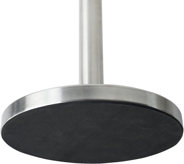 Paper Towel Holder with Side Rod, Stainless Steel, Easy Tear Dispenser for Home Kitchen Countertop Tabletop (Silver)