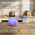 Small Bluetooth Speaker, Cute Cat Mini Wireless Speakers with Loud Stereo Sound, Built-In Mic, Super Bass, Dual Pairing, Portable Speaker for Teen