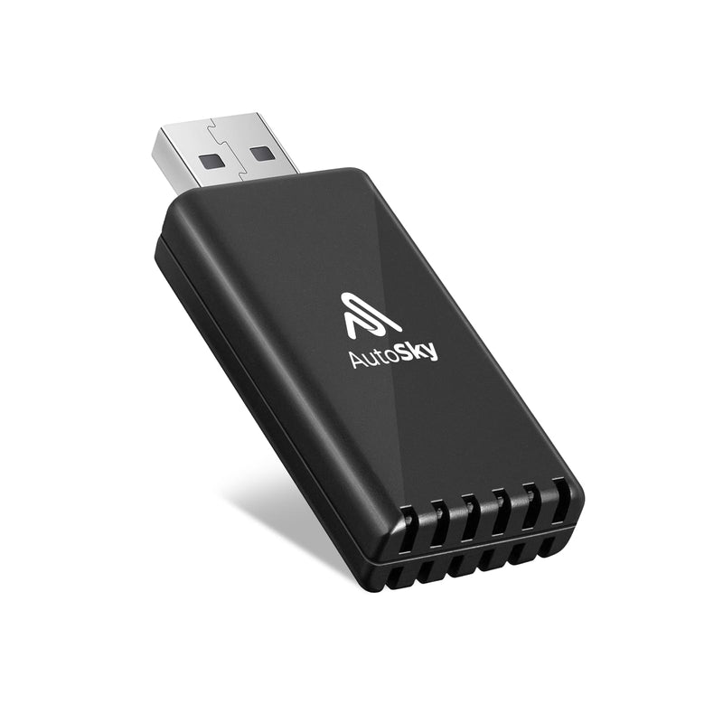 Wireless Carplay Adapter - Fastest 5Ghz - Autosky - Plug and Play - USB-C and USB-A Cables - Wired Carplay Required