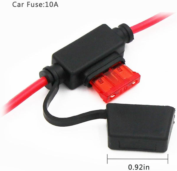 SPARKING 3FT Car Female Cigarette Lighter Plug Socket to Eyelet Terminals 12V Extension Cable with 10A Fuse (3FT)