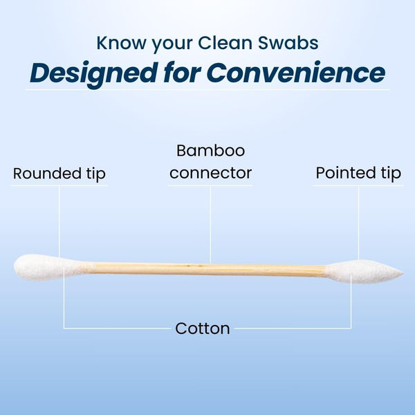 Clean Skin Club Clean Swabs | 500CT | One Pointed Tip | Biodegradable + Organic Cotton & Bamboo | Makeup & Nail Polish Touch-Ups | Chlorine-Free &