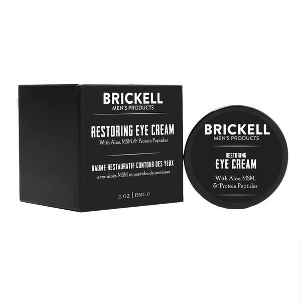 Brickell Men'S Restoring under Eye Cream for Men, Natural and Organic anti Aging Eye Balm to Reduce Puffiness, Wrinkles, Dark Circles, Crows Feet