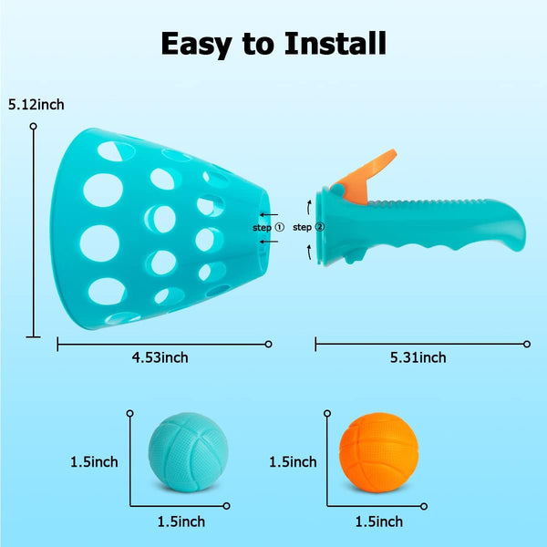 punkdog Pop and Catch Ball Game with 24 Balls and 4 Catch Launcher Baskets - Outdoor Indoor Game Activities, Christmas Beach Sport Summer Beach