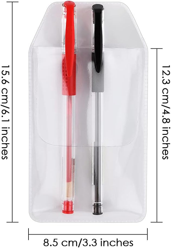 DS. DISTINCTIVE STYLE Shirt Pocket Protector 10 Pieces PVC Pocket Protectors for School Hospital Office Supplies (Clear)