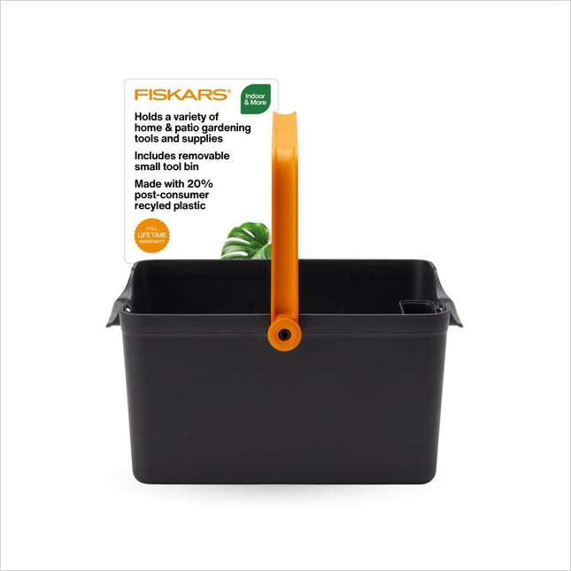 Fiskars Garden Tool Caddy with Removable Small Tool Storage for Indoor and Outdoor Gardening Use, Made with Recycled Pla