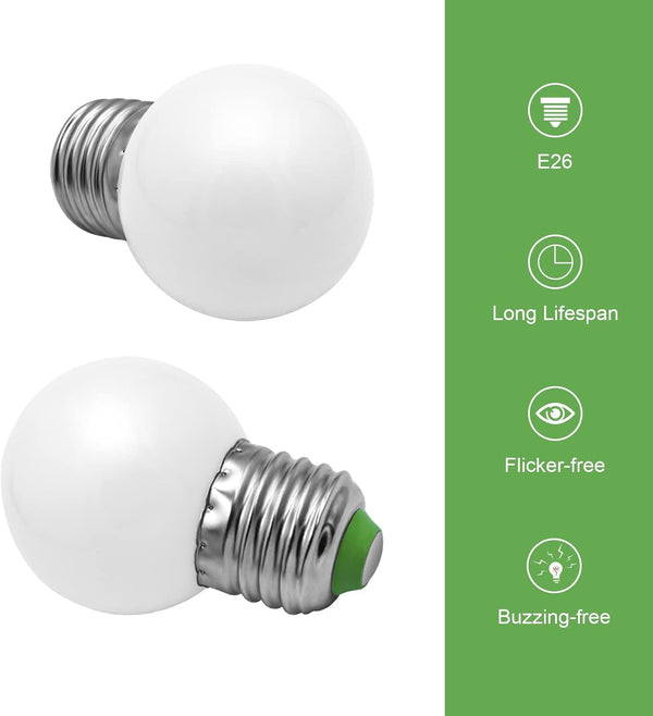 LED Light 30W Equivalent G14 G45 Edison Bulb 120V 3W Cool White 6000K 260 Lumens Bulbs E26 Medium Screw Base Lightbulb for Bathroom, Vanity