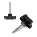 POWERTEC 5 Pack 1/4"-20 5 Star Knobs with 2" Threaded Stud, Thumb Screw Knobs with Bolts for Lawn Mower, Umbrella Base, Woodworking Tools & Jigs,