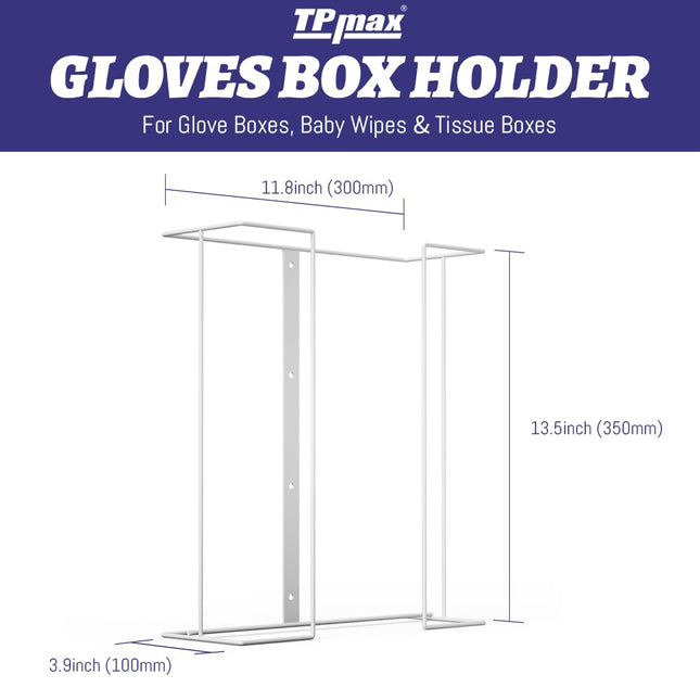 XL Gloves Box Holder,Wire Rack Dispenser for Gloves - Tissues Paper Towels Organizer - Mounting Accessories Included - H