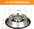 Neater Pet Brands Stainless Steel Slow Feed Bowl - Non-Tip & Non-Skid - Stops Dog Food Gulping, Bloat, Indigestion, and Rapid Eating (1-1/2 Cup)