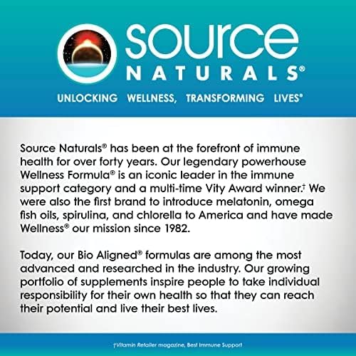 Source Naturals Wellness Formula Bio-Aligned Vitamins & Herbal Defense for Advanced Immune Support* - Dietary Supplement & Immunity Booster - 120