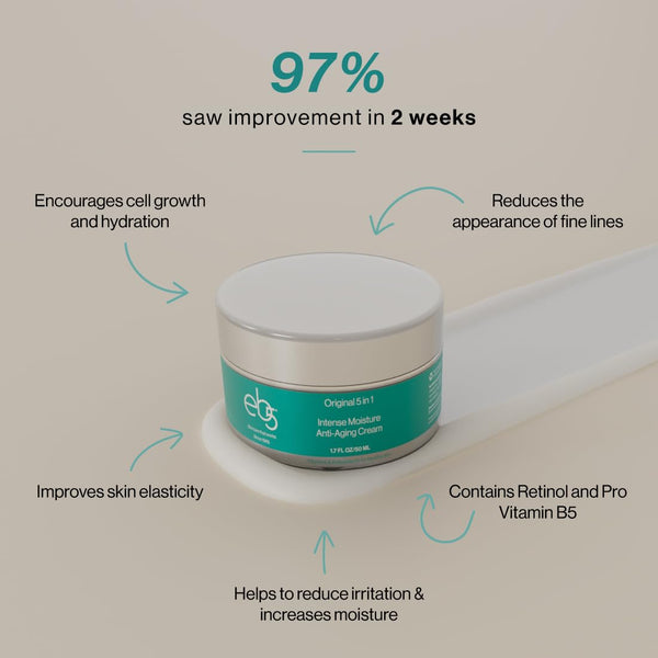Eb5 Intense Moisture anti Aging Moisturizer Face & Neck Cream- Tone Tighten Skin with Retinol, Fade Fine Lines & Wrinkles with Vitamin E, a &