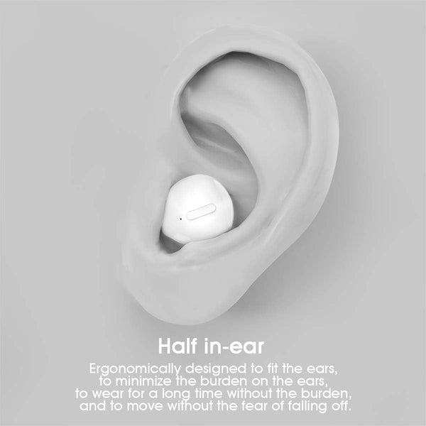 Invisible Earbuds Mini Single Earbuds Tiny Discreet Hidden Earphones for Work, Small Ear Canals In-Ear Wireless with Charging Case for Work