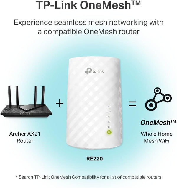 Tp-Link Wifi Extender with Ethernet Port, Dual Band 5Ghz/2.4Ghz , up to 44% More Bandwidth than Single Band, Covers up to 1200 Sq.Ft and 30