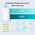 Tp-Link Wifi Extender with Ethernet Port, Dual Band 5Ghz/2.4Ghz , up to 44% More Bandwidth than Single Band, Covers up to 1200 Sq.Ft and 30