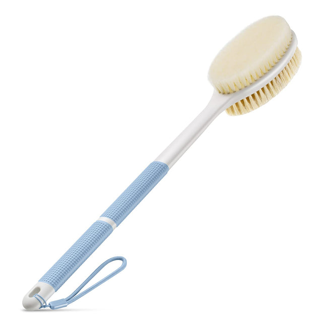 Back Scrubber anti Slip for Shower,Shower Brush Long Handle with Stiff and Soft Bristles,Body Exfoliator for Bath or Dry