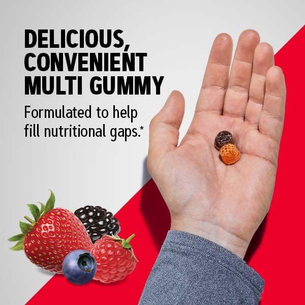 GNC Mega Men Gummy Multivitamin | Energy, Metabolism, & Immune Support | Mixed Berry | 120 Count