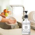 Clear Soap Dispenser with Pump, Waterproof Labels (2 Pack,18 Oz), Plastic Hand Soap Dispenser, Dish Soap Dispenser for Kitchen and Bathroom, Soap