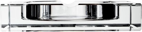 Juvale Glass Crystal Ashtray with Cut and 4 Slots for Cigars, Luxury Square Cigarette Holder for Men, Home, Office, Desk, Tabletop Decoration,