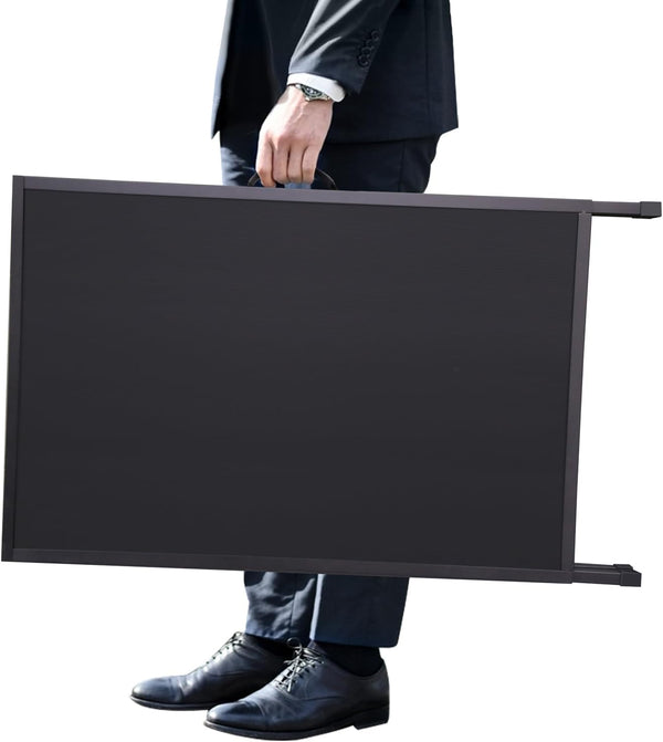 Heavy Duty Slide-In Folding Sandwich Board A-Frame Sidewalk Sign 24X36 Inch Black Coated Steel Metal Double-Sided Pavement Sign (2 Corrugated