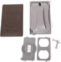 Hubbell Bell MX1050S Single-Gang Weatherproof Heavy Duty Universal Flip Cover, 2.87"W X 4.84"H, Gray Finish