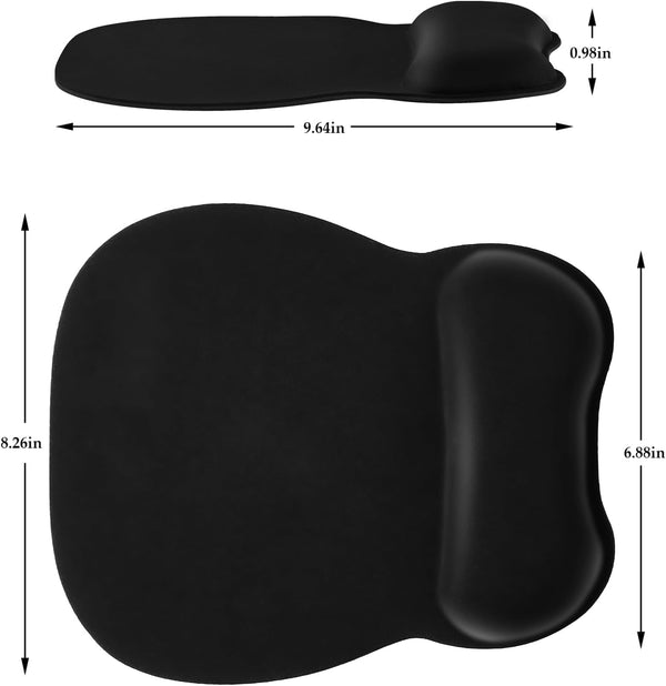 Eoocoo Ergonomic Mouse Pad with Wrist Support, Mousepad with Memory Foam Wrist Rest and Non-Slip Base for Computer, Cafe, Home & Office, 9.64 X