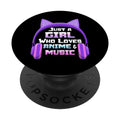 Just a Girl Loves Anime & Music Anime Headphones for Teens Popsockets Swappable Popgrip