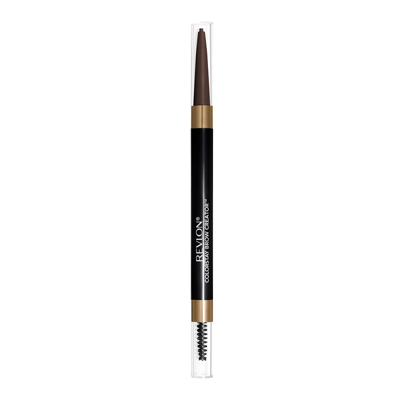 Revlon Eyebrow Pencil & Powder, Colorstay Brow Creator 2-In-1 Eye Makeup with Spoolie, Longwearing with Precision Tip, 610 Dark Brown, 0.23 Oz