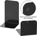 VFINE Bookends 1 Pair, Black Metal Book Ends, Heavy Bookends for Shelves, Book Stopper for Heavy Books, Book Organizer for Home Office School Supplies