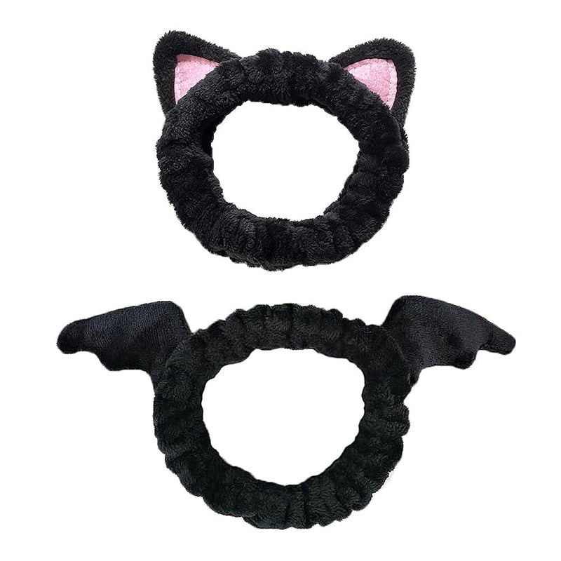ASTRAIA Spa Headbands for Washing Face, Shower and Bath, Goth and Witchy Gifts (Set of 2)