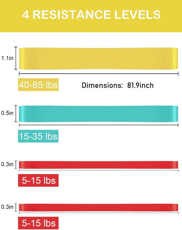 Resistance Bands Set, Pull up Bands - Workout Bands, Eexercise Bands, Long Resistance Bands Set for Working Out, Fitness, Training, Physical