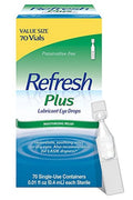 Refresh Plus Lubricant Eye Drops For Dry Eyes, Preservative-Free,Value Size, 0.01 Fl Oz Single-Use Containers, 70 Count 70 Count (Pack of 1)