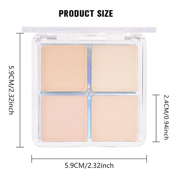 Kaely Powder Eyeshadow Quad, Vanilla Nude Beige Matte Shimmer Eyeshadow Palette Makeup, Neutral Eye Shadow Palette for Older Women Pigmented