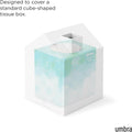 Umbra Casa Tissue Box Cover - Adorable House Shaped Square Tissue Box Holder for Bathroom, Bedroom or Office, White