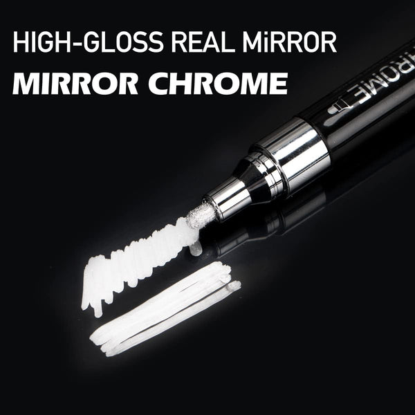 ZEYAR Liquid Chrome Marker Paint Marker, DIY Silver Marker Pen for Most Surfaces, High-Gloss Display Effects, Dual Tips: Extra Fine and Medium