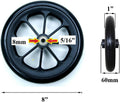 Wheel Replacement for Wheelchairs, 8 Inch by 1 Inch Black (2)