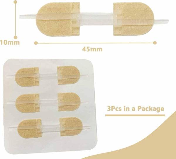 Emergency Wound Closures Adhesive Bandages, Zip Stitch Stickers for Camping, Survival & Household Gear, 3 Pcs (45*10Mm, Skin)