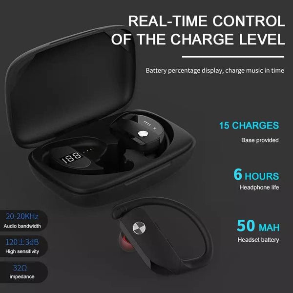 T16 Wireless Earbuds, Bluetooth Bluetooth Headphones 48Hrs Long Battery Life with LED Power Display In-Ear Earhooks Headphone Stereo Wireless